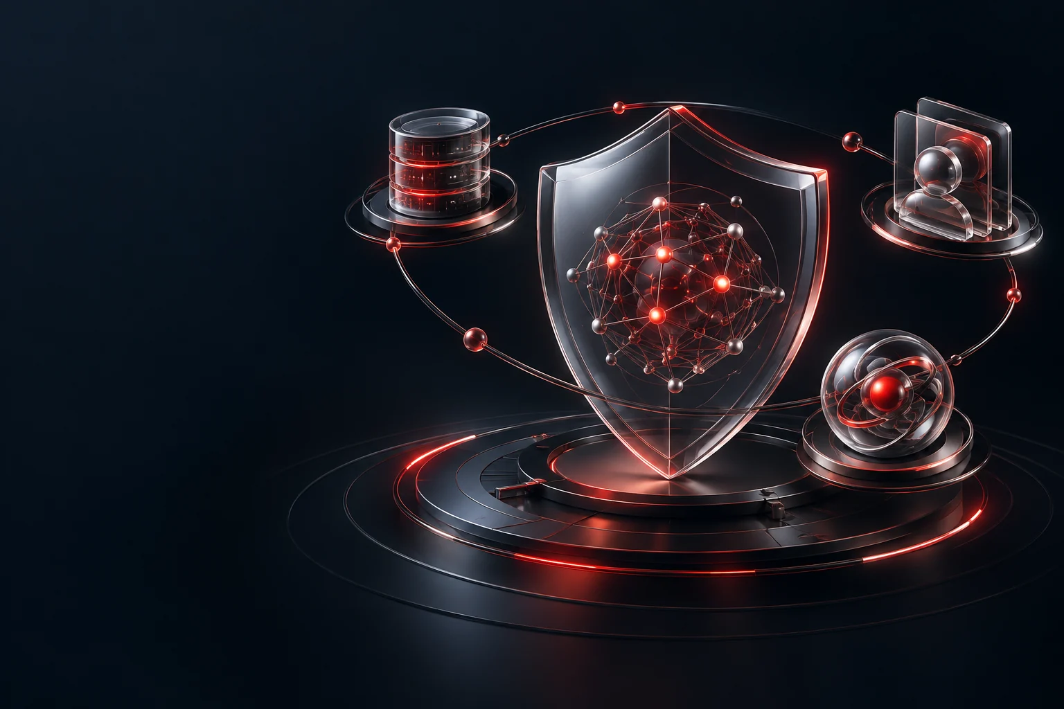 nextret-ai-security-hero-v2 Ilustración conceptual de IA, datos, identidades y control
